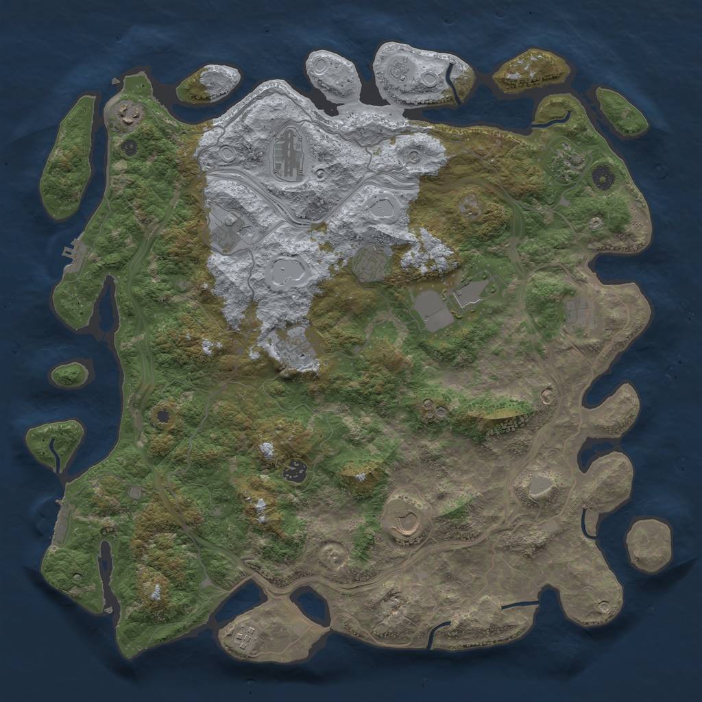 Rust Map: Procedural Map, Size: 4500, Seed: 1809892903, 20 Monuments