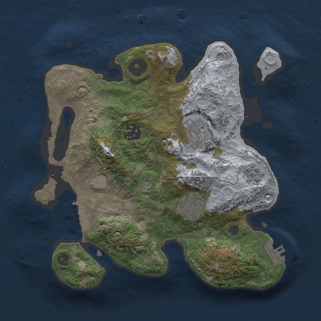 Rust Map: Procedural Map, Size: 2700, Seed: 38003, 12 Monuments