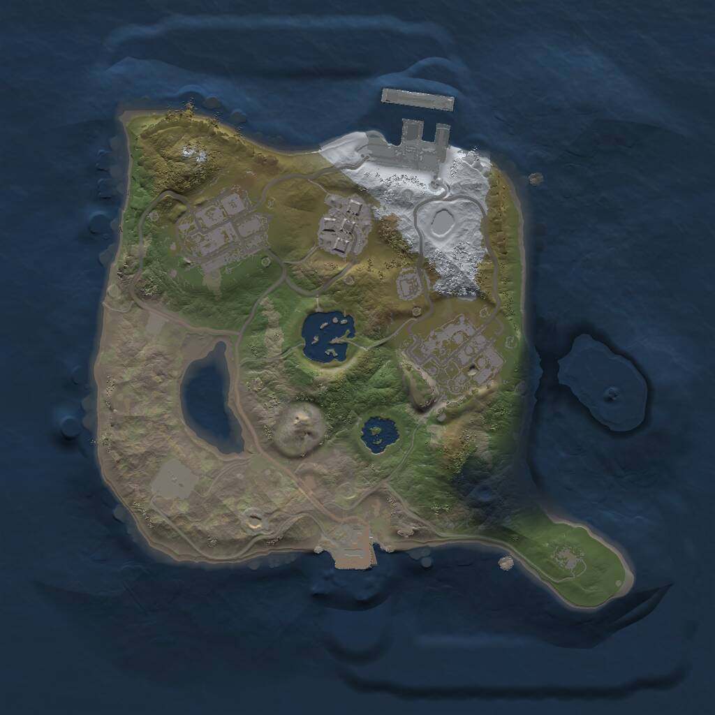 Rust Map: Procedural Map, Size: 2000, Seed: 78494288, 6 Monuments