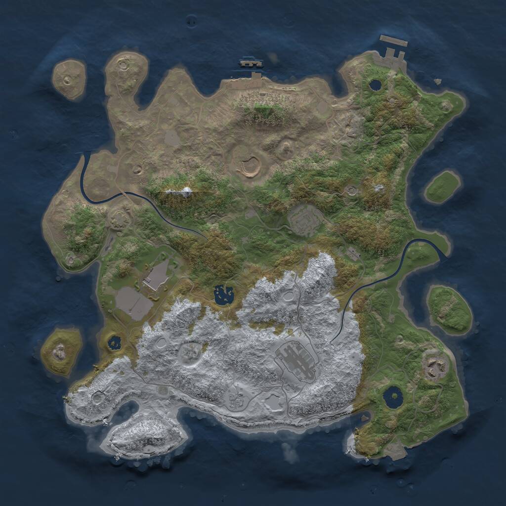 Rust Map: Procedural Map, Size: 3650, Seed: 20221103, 12 Monuments