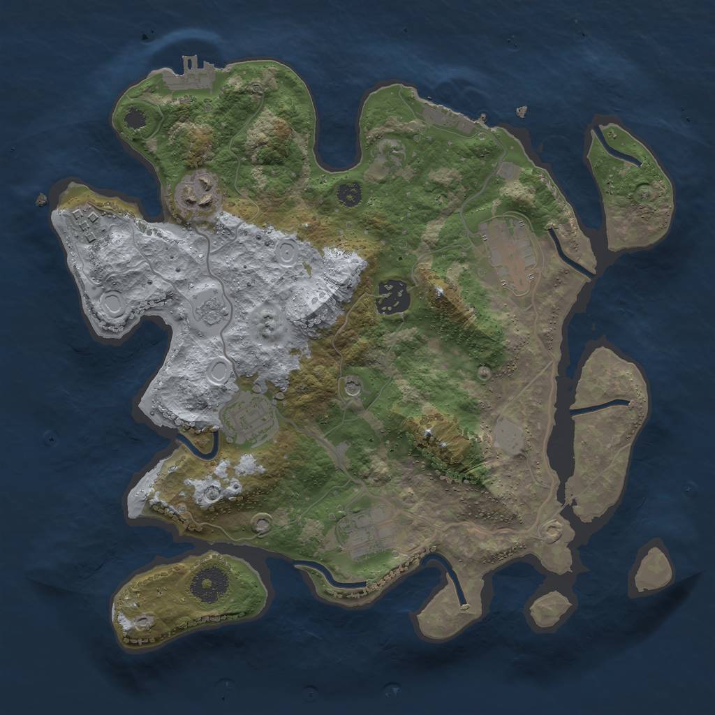 Rust Map: Procedural Map, Size: 3000, Seed: 528902, 15 Monuments