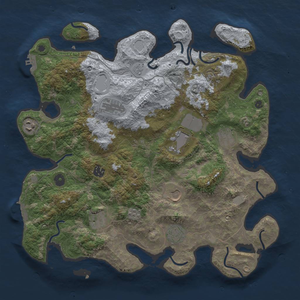 Rust Map: Procedural Map, Size: 3900, Seed: 59119, 18 Monuments