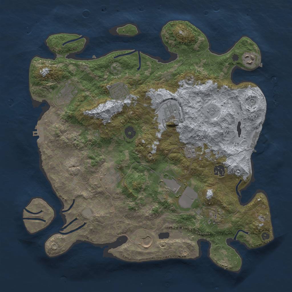 Rust Map: Procedural Map, Size: 3750, Seed: 3808, 19 Monuments
