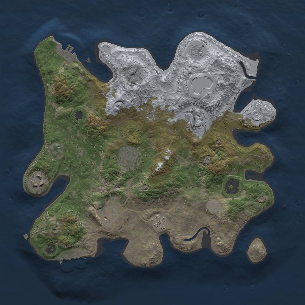 Rust Map: Procedural Map, Size: 3000, Seed: 3698, 14 Monuments
