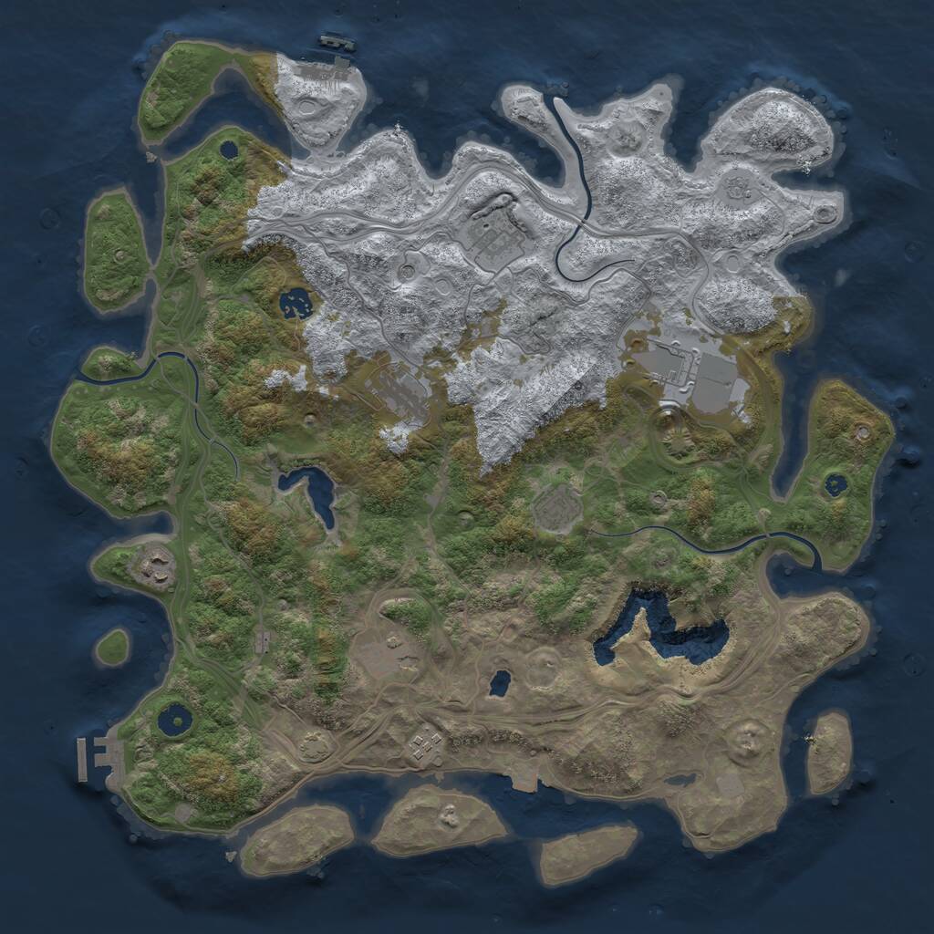 Rust Map: Procedural Map, Size: 4300, Seed: 855213, 14 Monuments