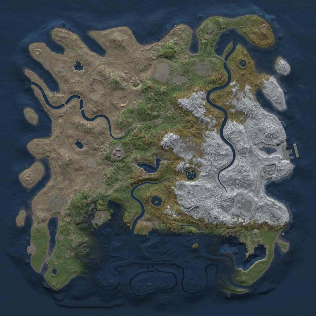Rust Map: Procedural Map, Size: 4500, Seed: 81081631, 15 Monuments