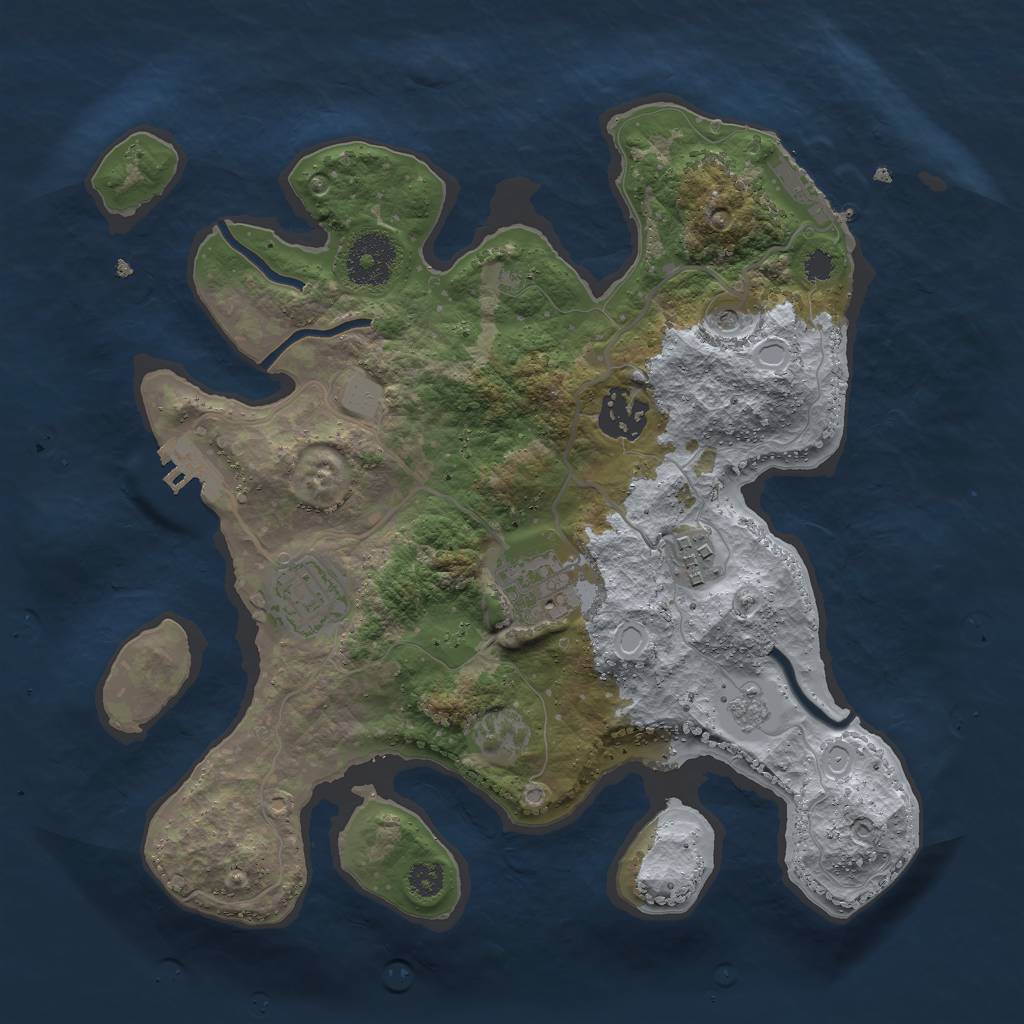 Rust Map: Procedural Map, Size: 3000, Seed: 13912934, 13 Monuments