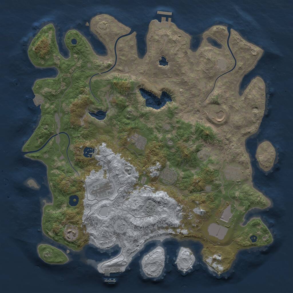 Rust Map: Procedural Map, Size: 4050, Seed: 1479033895, 16 Monuments