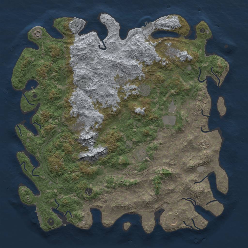 Rust Map: Procedural Map, Size: 5000, Seed: 1880581275, 20 Monuments