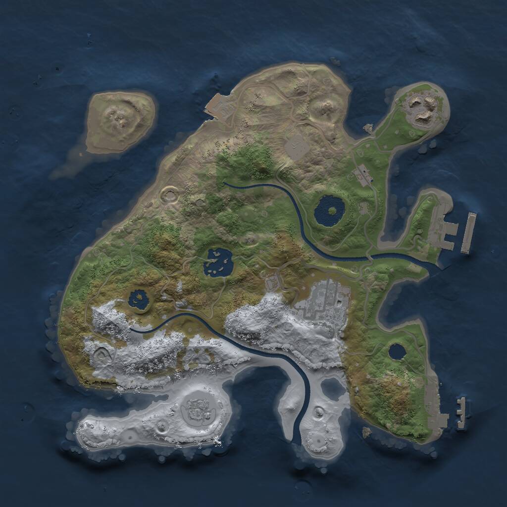 Rust Map: Procedural Map, Size: 2500, Seed: 169422422, 7 Monuments