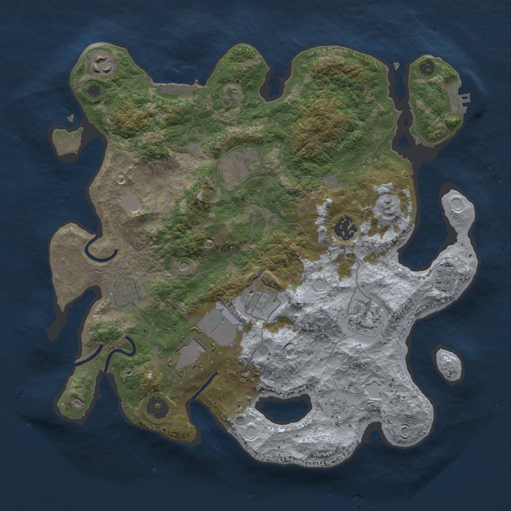 Rust Map: Procedural Map, Size: 3500, Seed: 1478, 17 Monuments