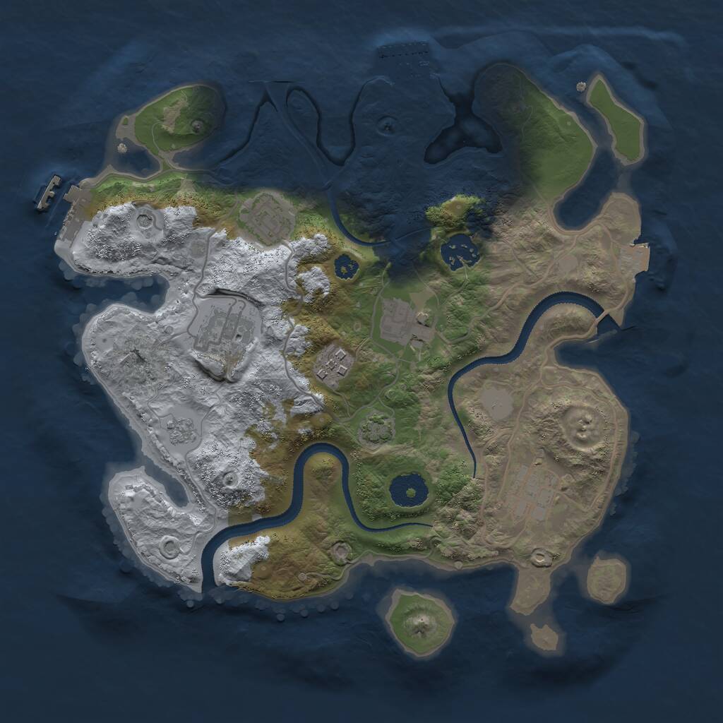 Rust Map: Procedural Map, Size: 3000, Seed: 327159, 12 Monuments