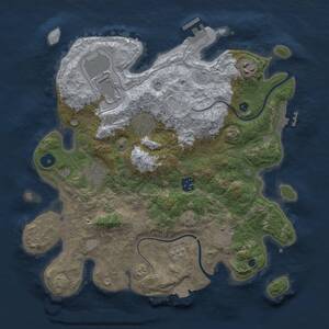 Thumbnail Rust Map: Procedural Map, Size: 3500, Seed: 327195730, 13 Monuments