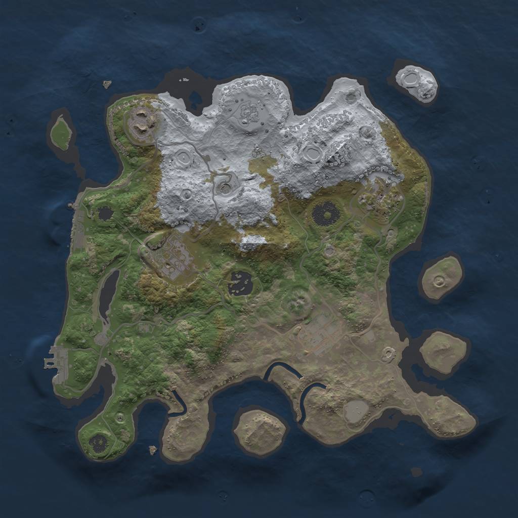 Rust Map: Procedural Map, Size: 3000, Seed: 2942, 14 Monuments