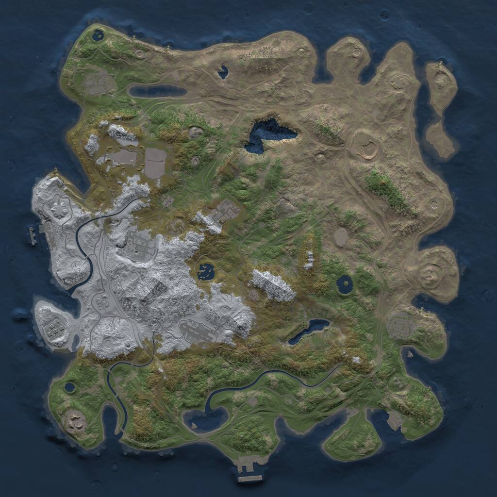 Rust Map: Procedural Map, Size: 4250, Seed: 13366571, 16 Monuments