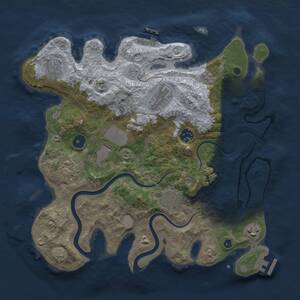 Thumbnail Rust Map: Procedural Map, Size: 3500, Seed: 1793197045, 14 Monuments