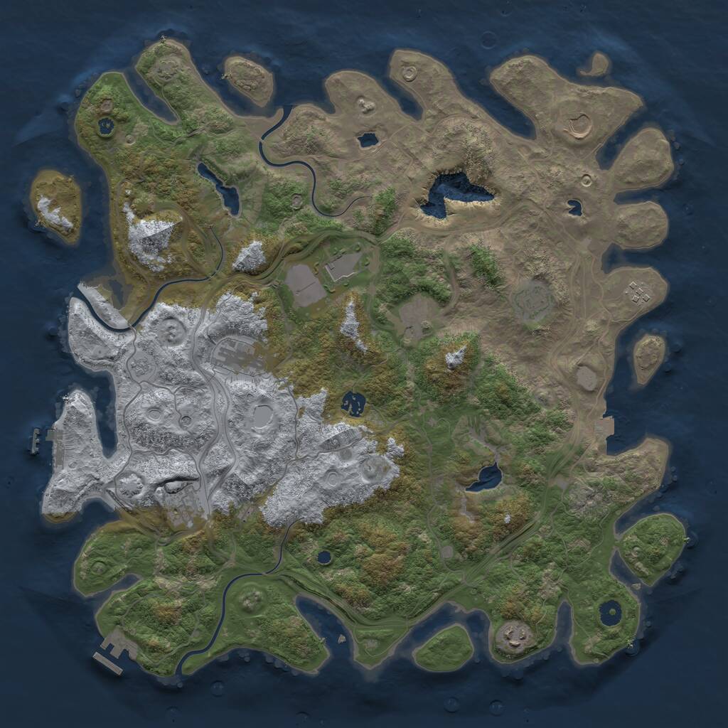 Rust Map: Procedural Map, Size: 4500, Seed: 1025049322, 15 Monuments