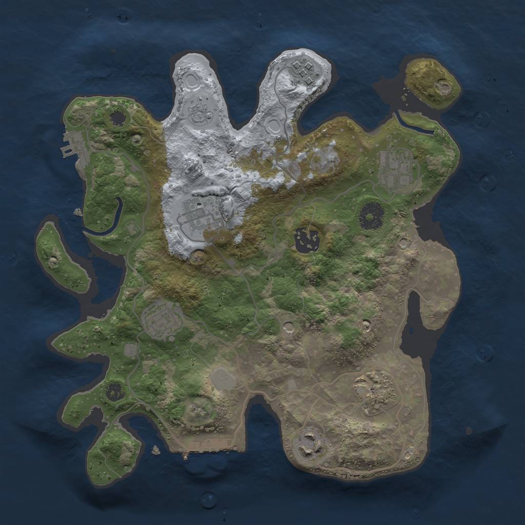 Rust Map: Procedural Map, Size: 2950, Seed: 654642, 16 Monuments