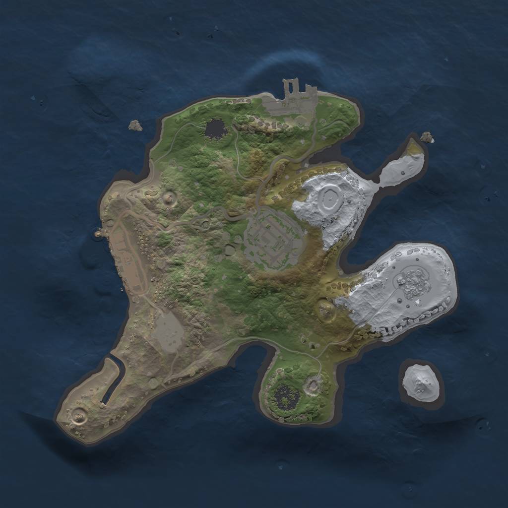 Rust Map: Procedural Map, Size: 2000, Seed: 366073439, 9 Monuments