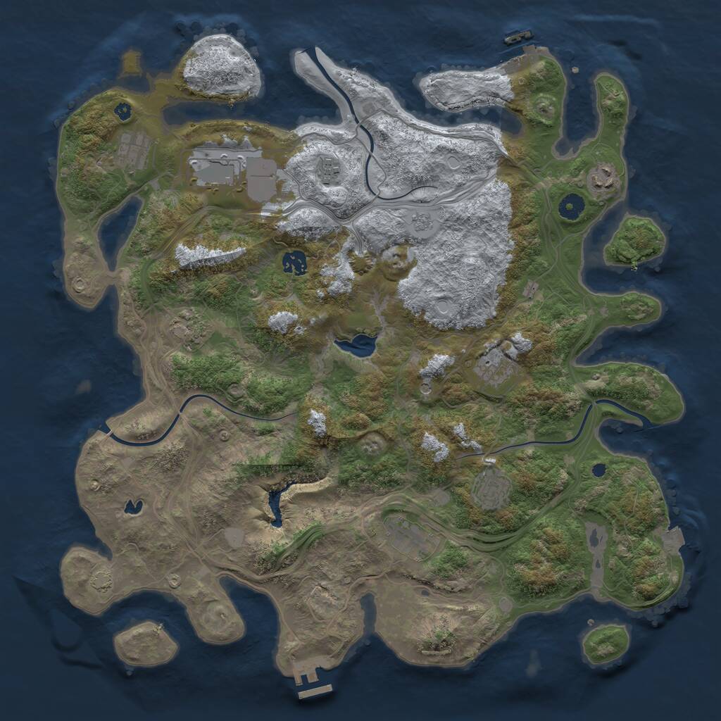 Rust Map: Procedural Map, Size: 4250, Seed: 989084071, 15 Monuments