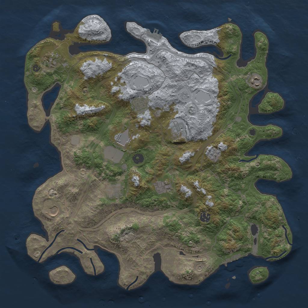 Rust Map: Procedural Map, Size: 4250, Seed: 989084071, 17 Monuments