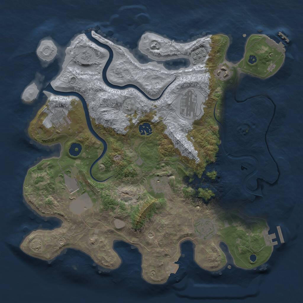 Rust Map: Procedural Map, Size: 3500, Seed: 169997729, 14 Monuments