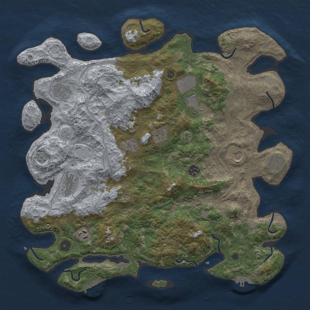 Rust Map: Procedural Map, Size: 4250, Seed: 1218914270, 19 Monuments