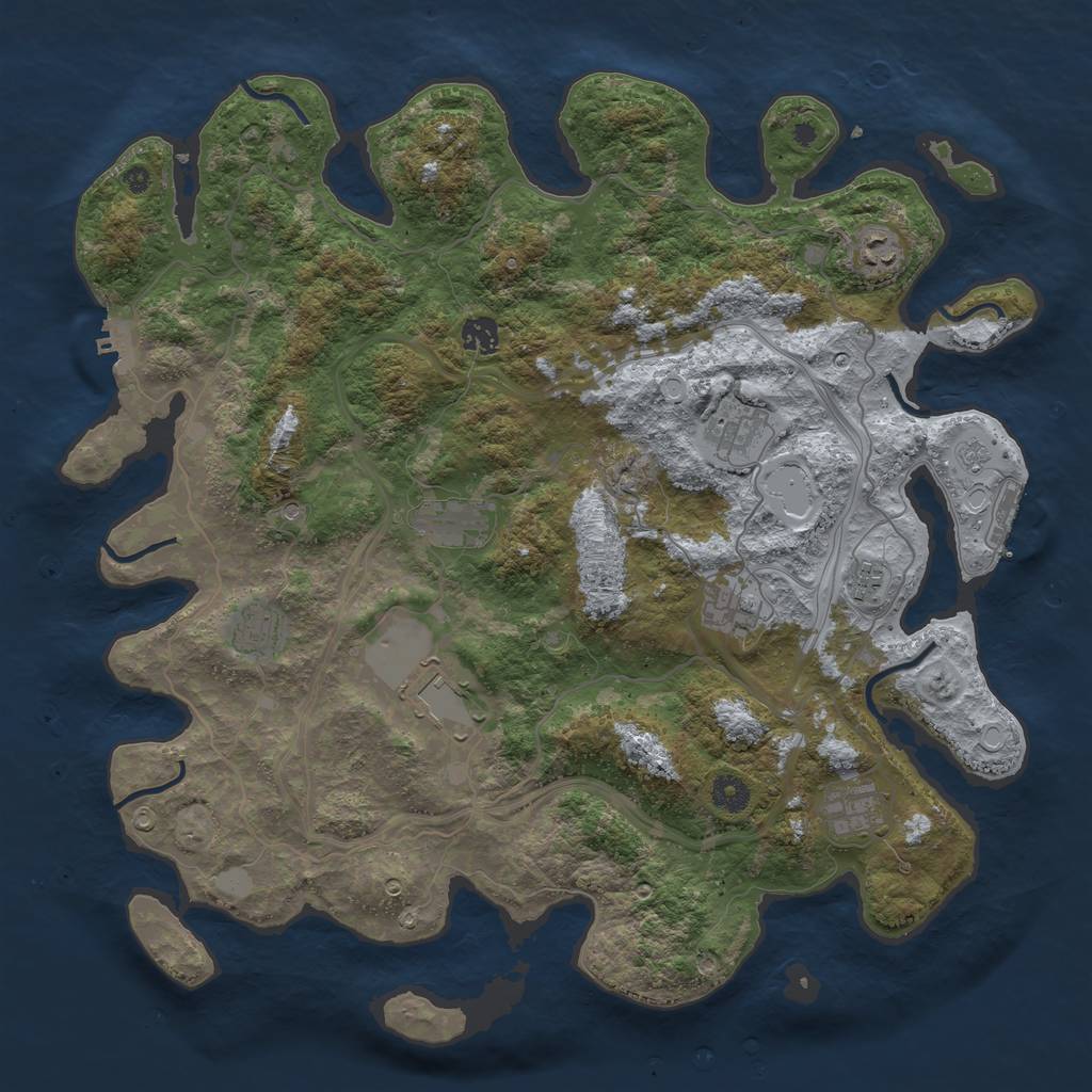Rust Map: Procedural Map, Size: 4250, Seed: 26651, 16 Monuments