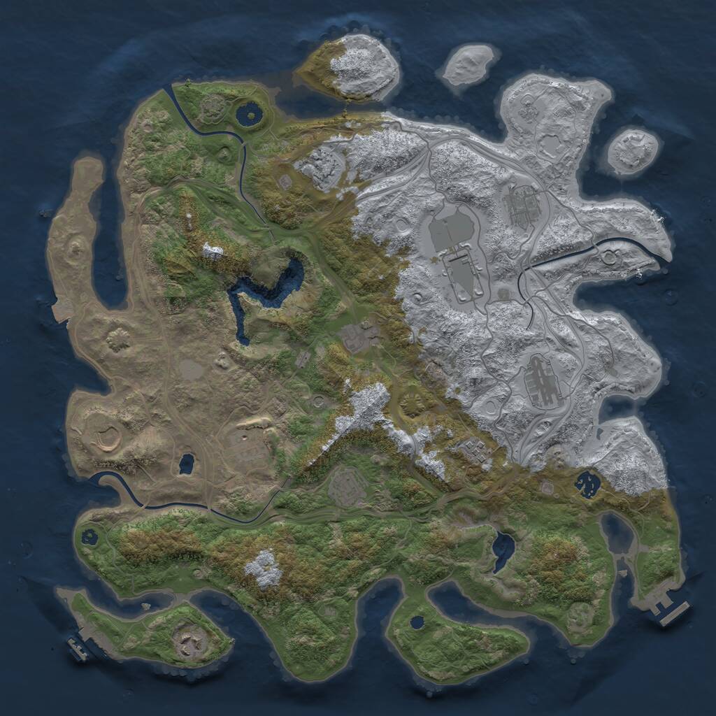 Rust Map: Procedural Map, Size: 4300, Seed: 767885582, 17 Monuments