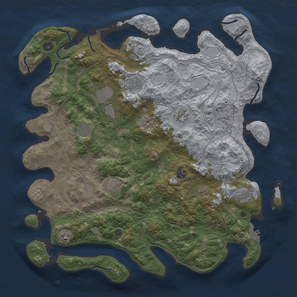 Rust Map: Procedural Map, Size: 4500, Seed: 1109175, 18 Monuments