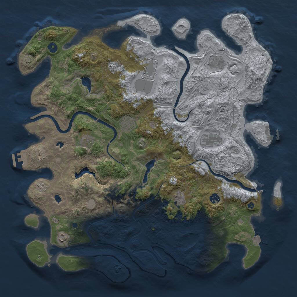 Rust Map: Procedural Map, Size: 4500, Seed: 1109175, 16 Monuments