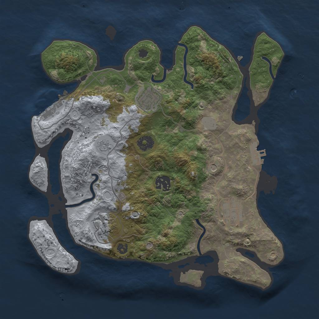 Rust Map: Procedural Map, Size: 3000, Seed: 849104819, 13 Monuments