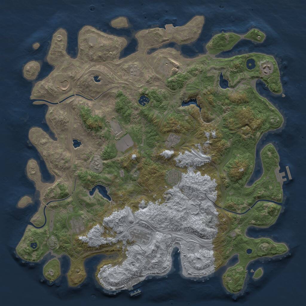 Rust Map: Procedural Map, Size: 4500, Seed: 11032022, 16 Monuments