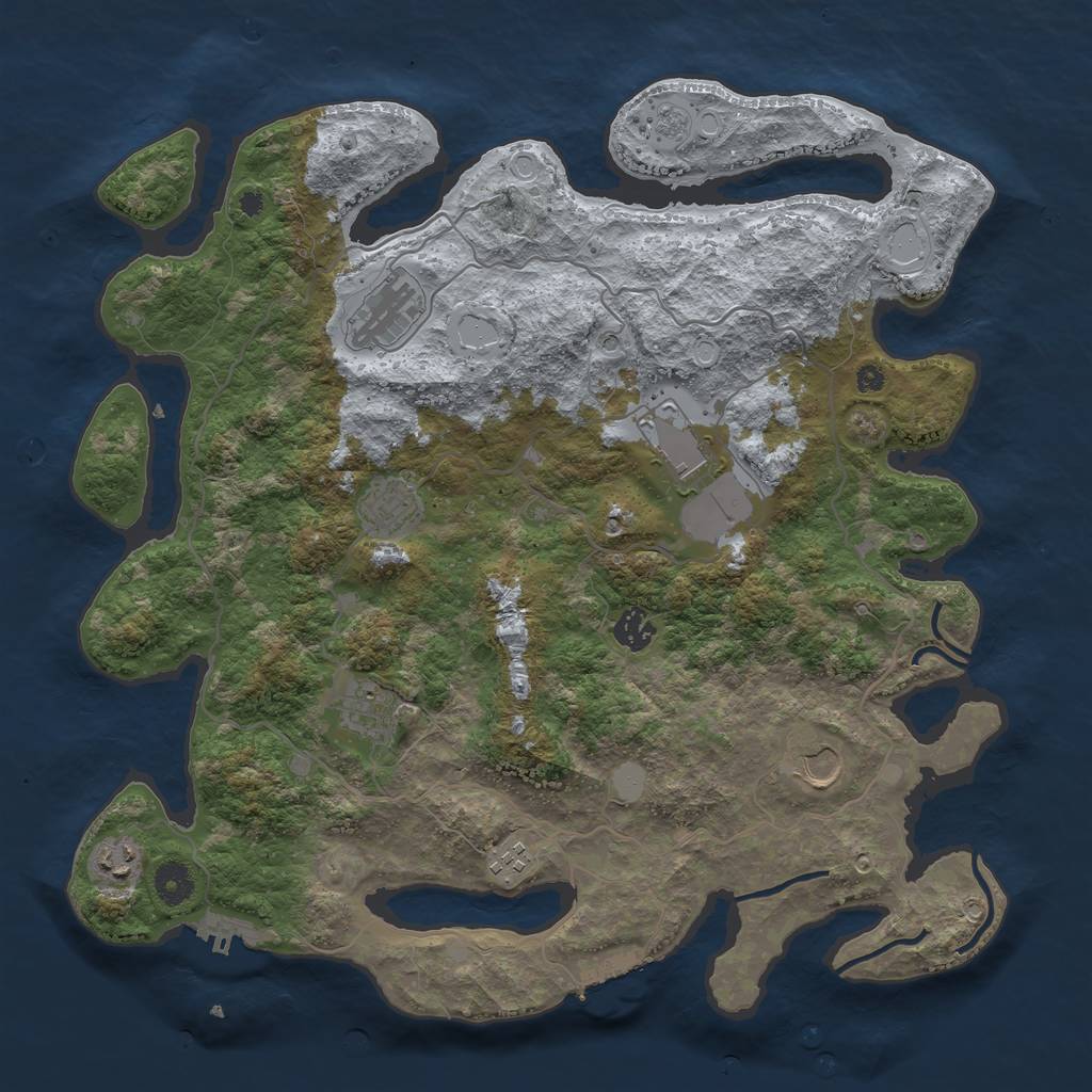 Rust Map: Procedural Map, Size: 4000, Seed: 149796013, 17 Monuments