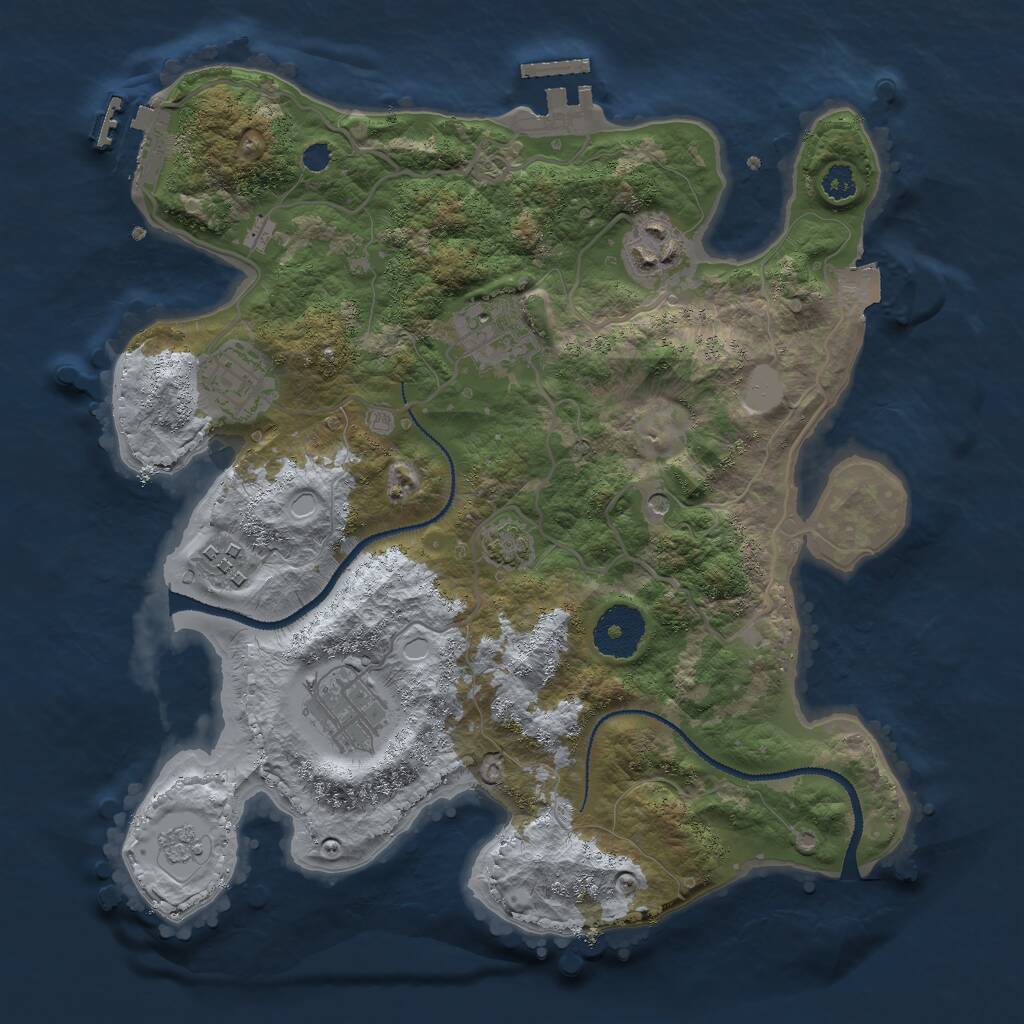 Rust Map: Procedural Map, Size: 3000, Seed: 89014601, 11 Monuments