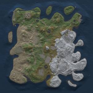 Thumbnail Rust Map: Procedural Map, Size: 3500, Seed: 33187689, 19 Monuments