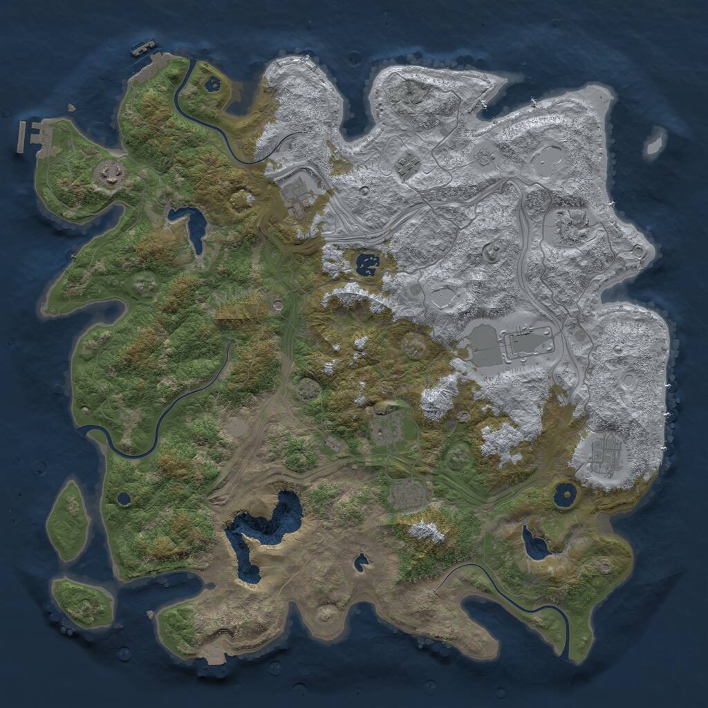 Rust Map: Procedural Map, Size: 4500, Seed: 801048791, 15 Monuments