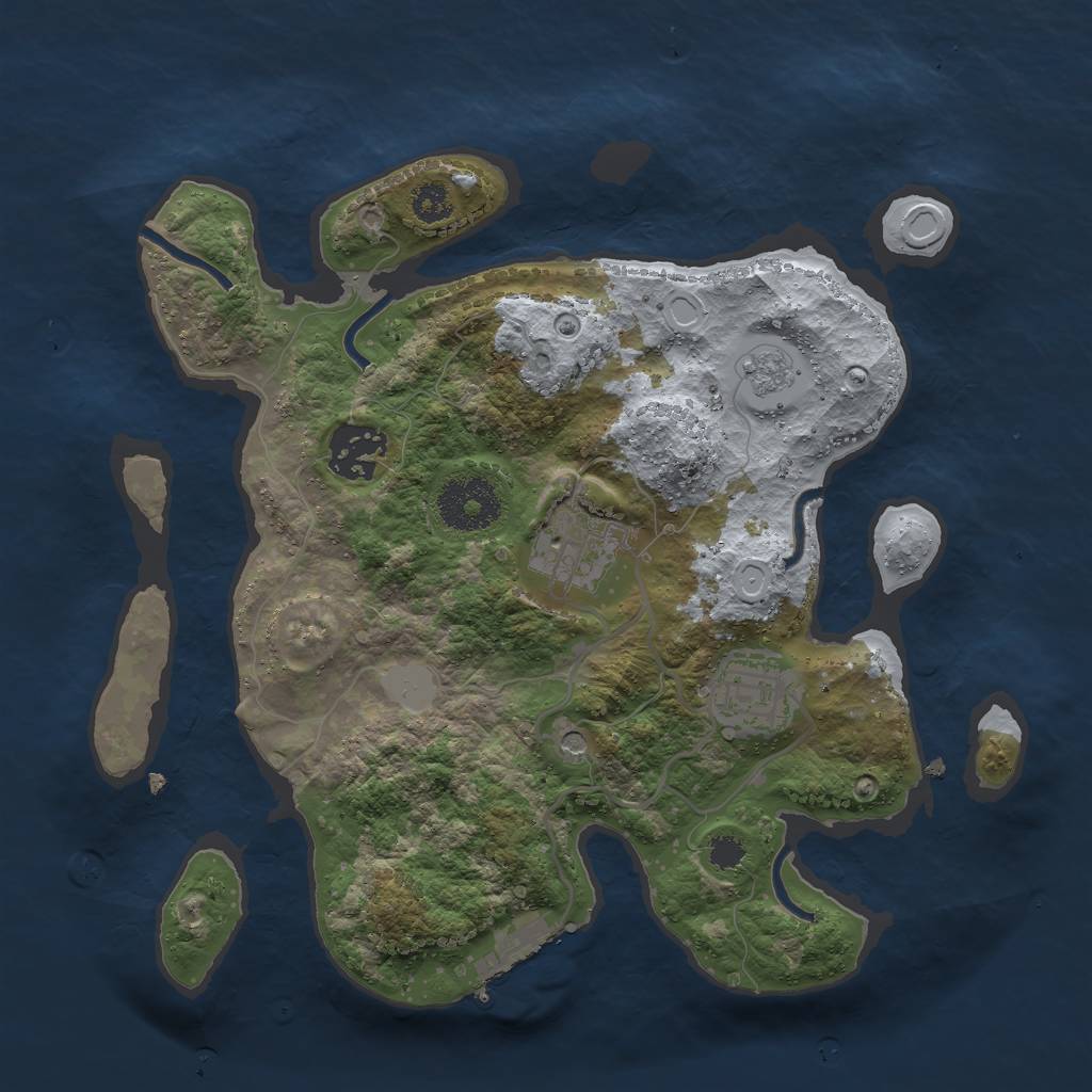 Rust Map: Procedural Map, Size: 2800, Seed: 53452, 11 Monuments