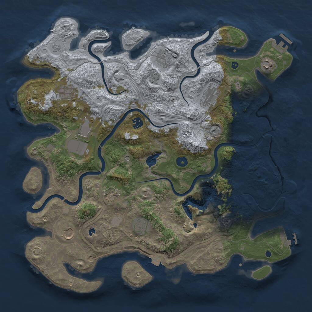 Rust Map: Procedural Map, Size: 4250, Seed: 7115, 16 Monuments