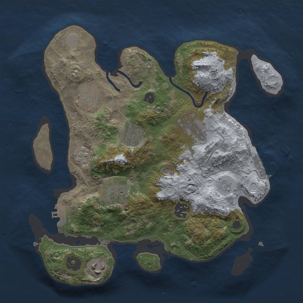 Rust Map: Procedural Map, Size: 3000, Seed: 15978, 16 Monuments