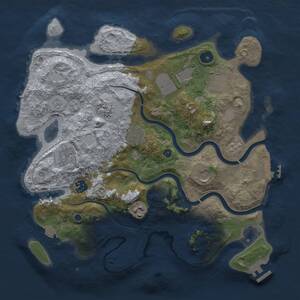 Thumbnail Rust Map: Procedural Map, Size: 3600, Seed: 14578936, 15 Monuments