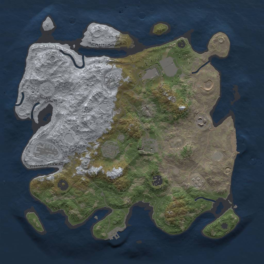 Rust Map: Procedural Map, Size: 3600, Seed: 14578936, 18 Monuments