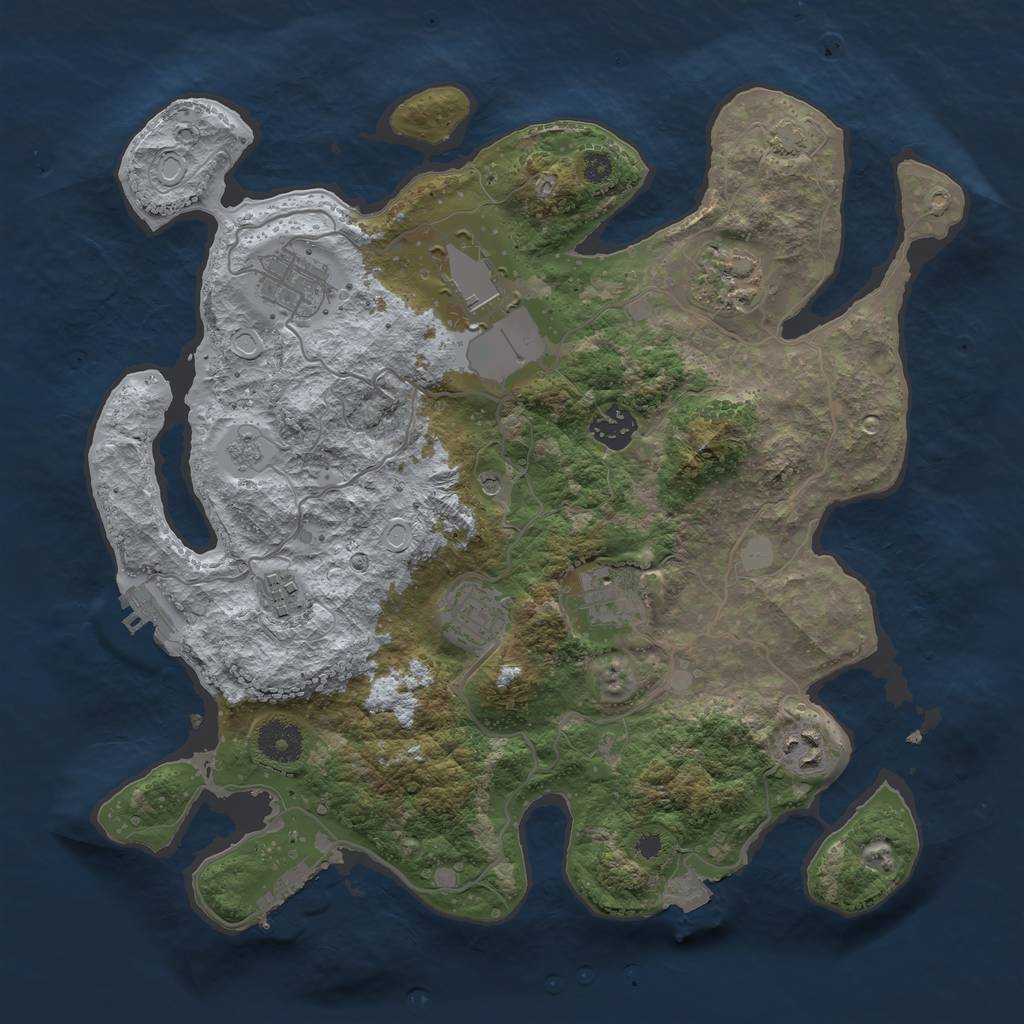 Rust Map: Procedural Map, Size: 3500, Seed: 63185742, 16 Monuments