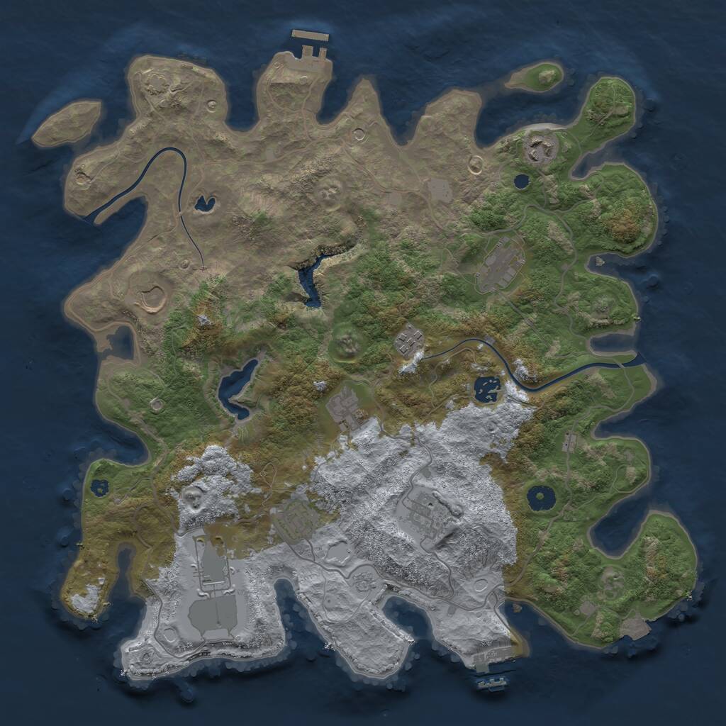 Rust Map: Procedural Map, Size: 4000, Seed: 9197, 15 Monuments