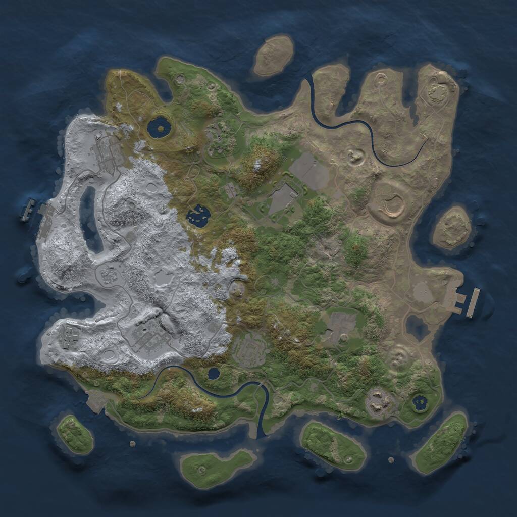 Rust Map: Procedural Map, Size: 3500, Seed: 85324951, 15 Monuments