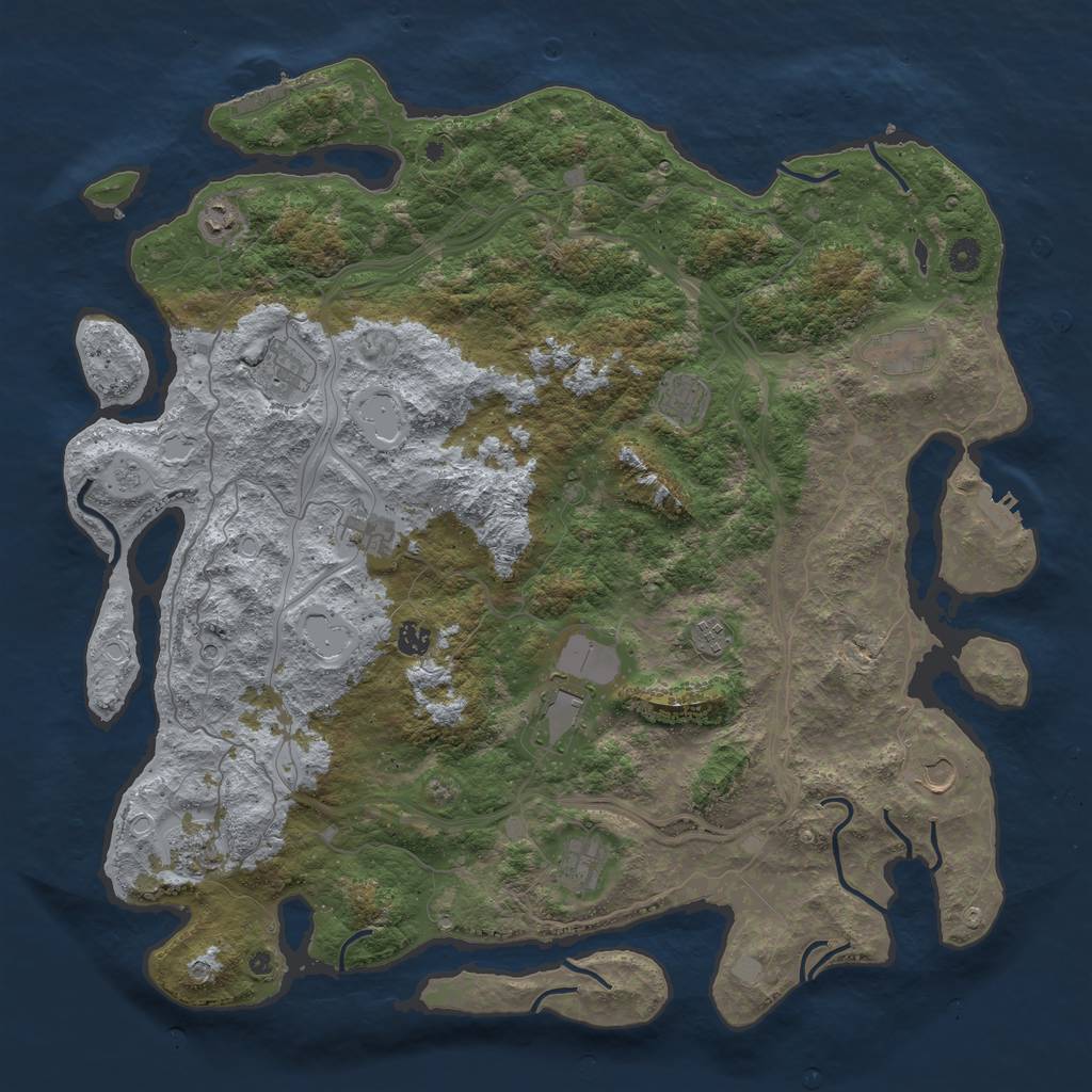 Rust Map: Procedural Map, Size: 4800, Seed: 1176015592, 20 Monuments