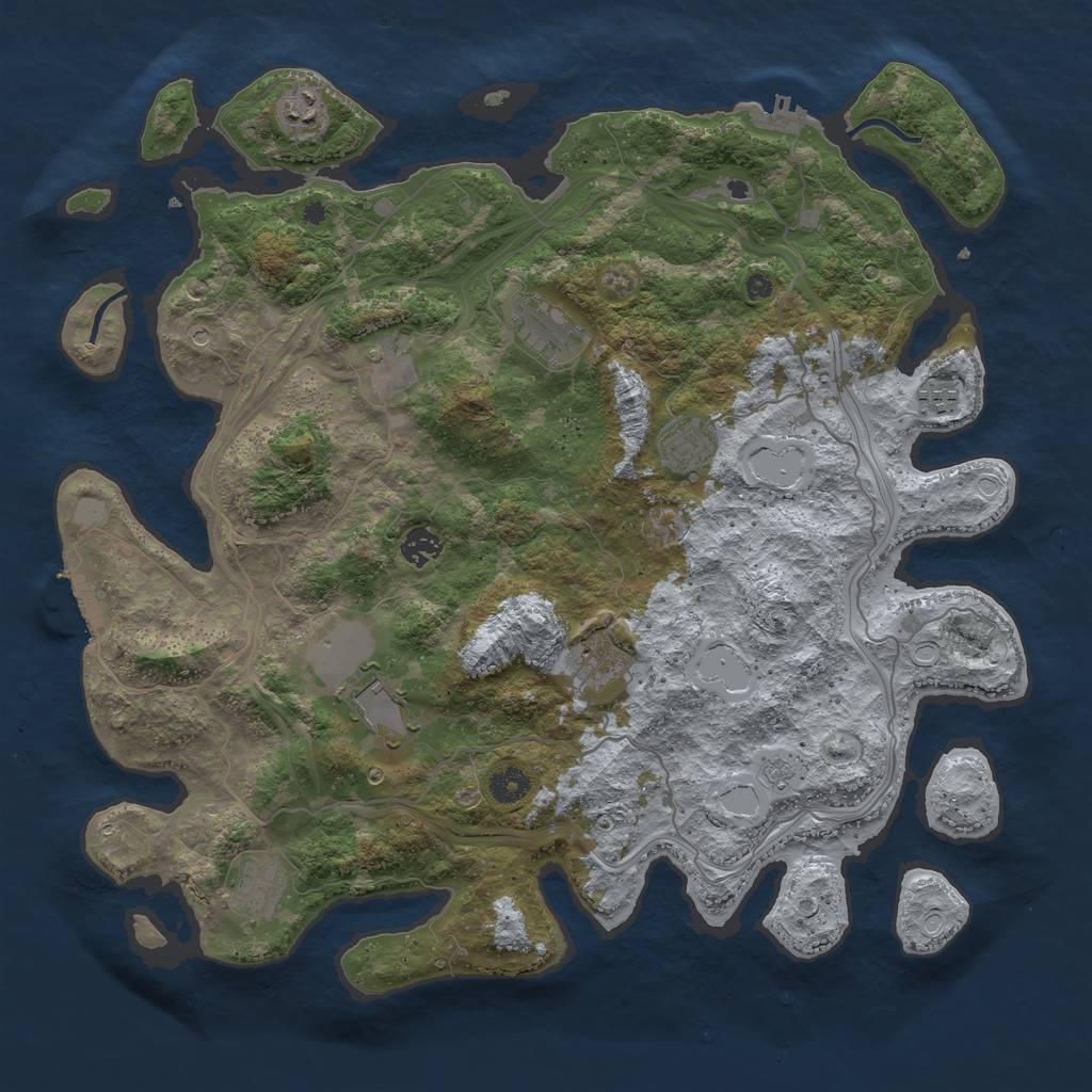 Rust Map: Procedural Map, Size: 4250, Seed: 1245344365, 18 Monuments