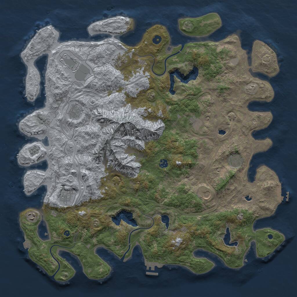 Rust Map: Procedural Map, Size: 5000, Seed: 15428, 16 Monuments