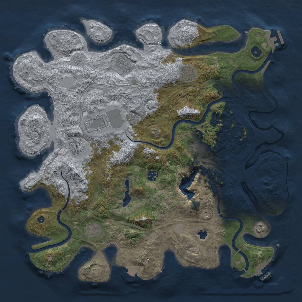 Rust Map: Procedural Map, Size: 4250, Seed: 199748287, 15 Monuments
