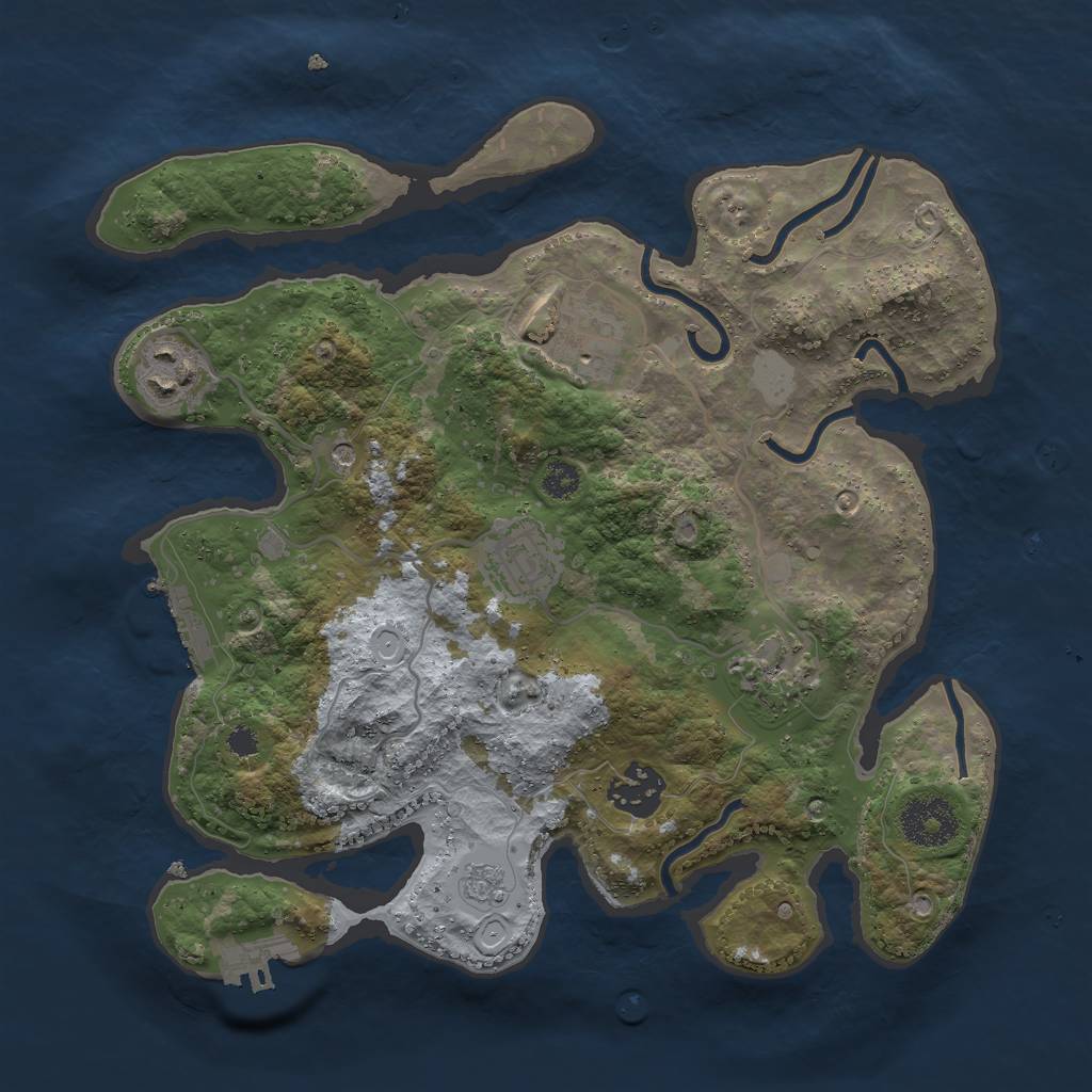 Rust Map: Procedural Map, Size: 3000, Seed: 4579, 14 Monuments